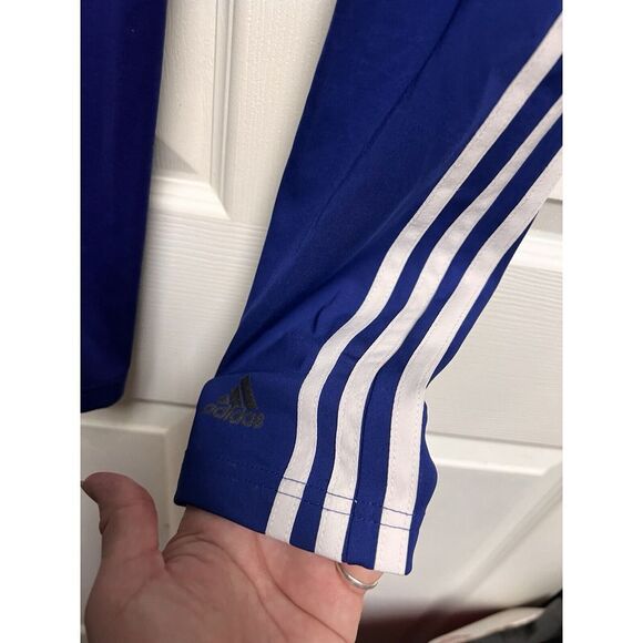 014-009 Adidas Leggings Womens S blue Climalite 3 Stripes Pants Stretch Active - Picture 4 of 12